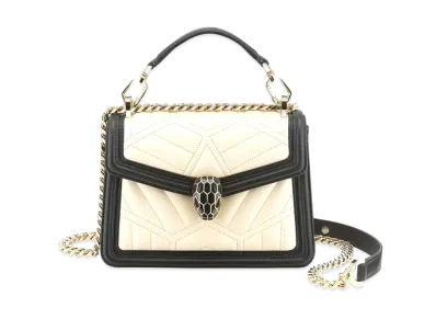 BVLGARI Serpenti Diamond Blast Crossbody Bag "White"