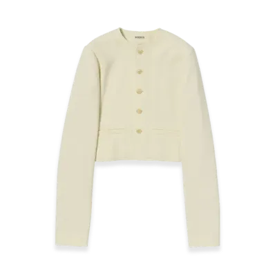 AURALEE High Density Wool Twill Short Jacket "Ivory"