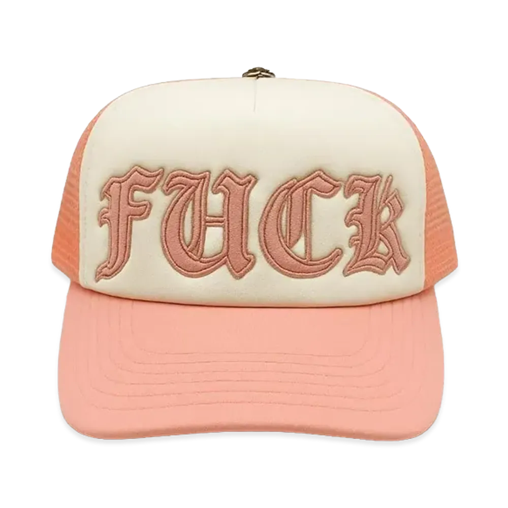 Chrome Hearts Fuck Leather Patch Trucker Cap "Pink"