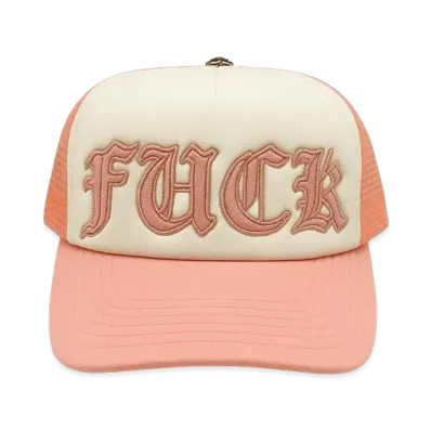 Chrome Hearts Fuck Leather Patch Trucker Cap "Pink"