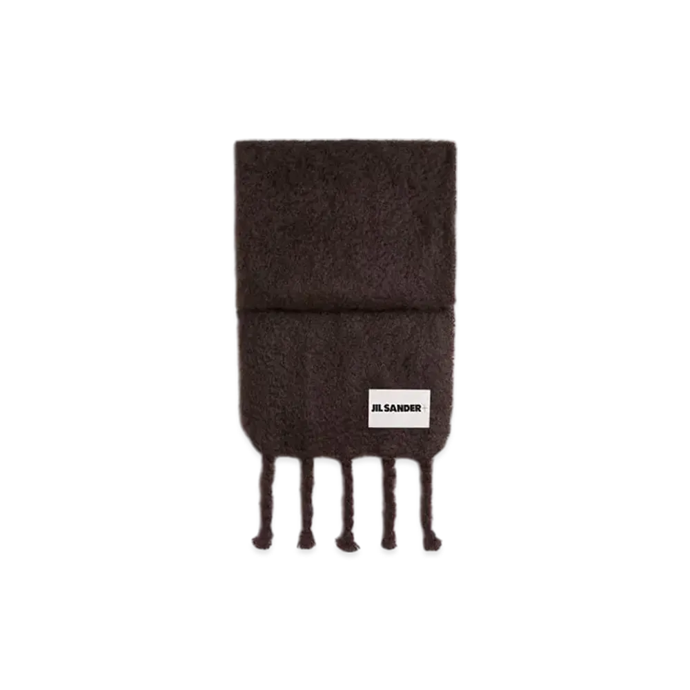 Jil Sander Wool Blend Scarf "Burgundy"