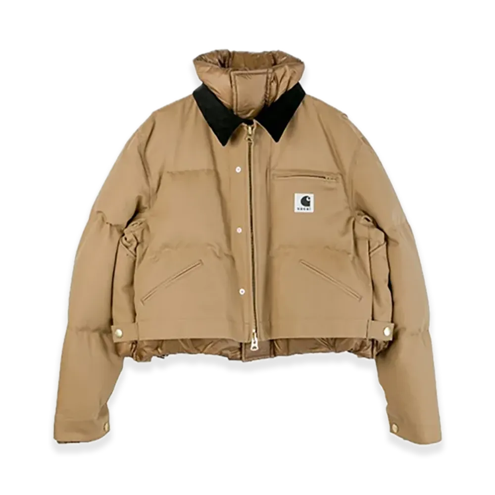 sacai x Carhartt WIP Women's Duck Puffer Jacket (ISETAN Shinjuku Exclusive) "Beige"