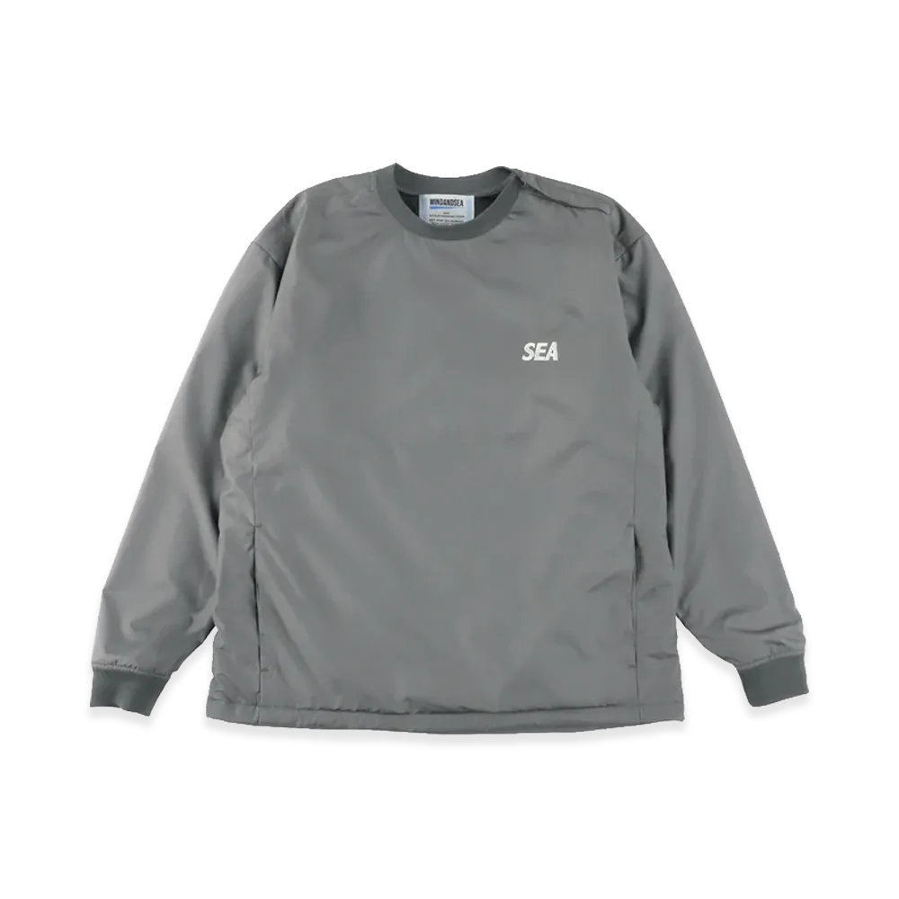 WIND AND SEA Warm Up Pullover Shirt With Fishingnet Recycle Material "Gray"