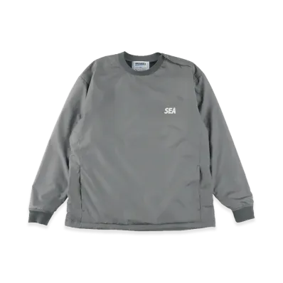 WIND AND SEA Warm Up Pullover Shirt With Fishingnet Recycle Material "Gray"