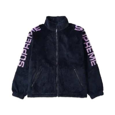 Supreme Shoulder Logo Fleece Jacket "Navy"