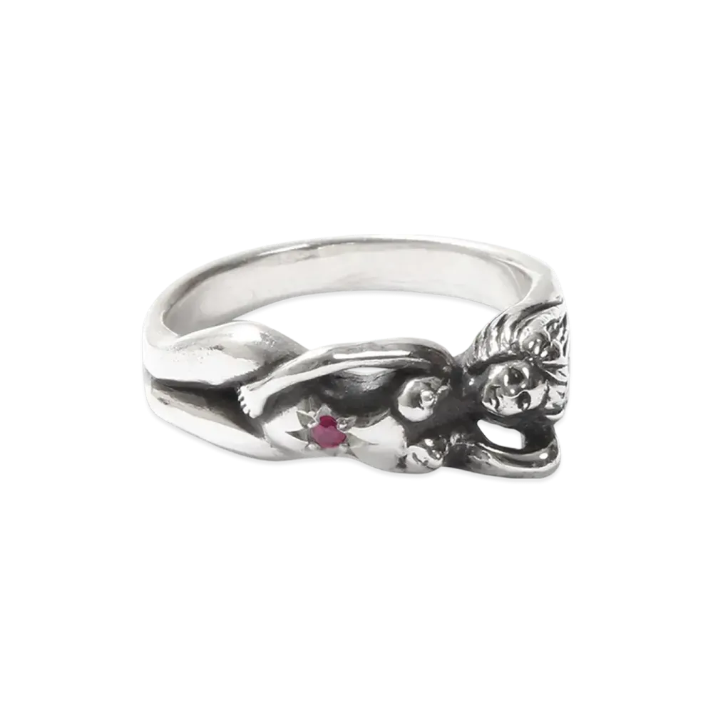 WACKO MARIA Nude Ring "Silver/Ruby"