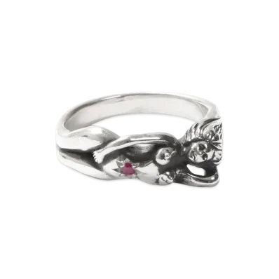 WACKO MARIA Nude Ring "Silver/Ruby"