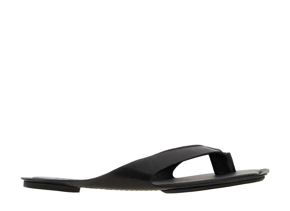 MM6 Maison Margiela Women's Leather Anatomic Thong Slippers "Black"