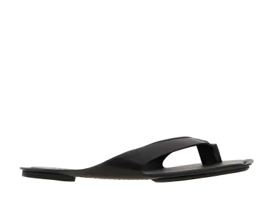 MM6 Maison Margiela Women's Leather Anatomic Thong Slippers "Black"