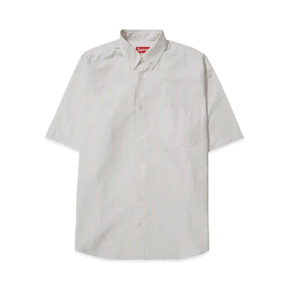 Supreme Loose Fit Oxford S/S Shirt "Yellow Stripe" (25SS)