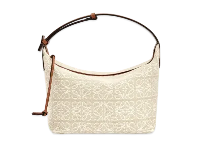 LOEWE Cubi Bag In Anagram Jacquard And Calfskin "Ecru / Tan"