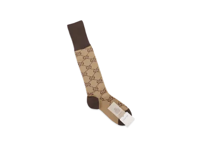 Gucci GG Pattern Socks "Beige/Ebony"