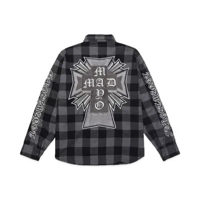 MAYO CROSS Embroidery Check Shirt "BLACK"