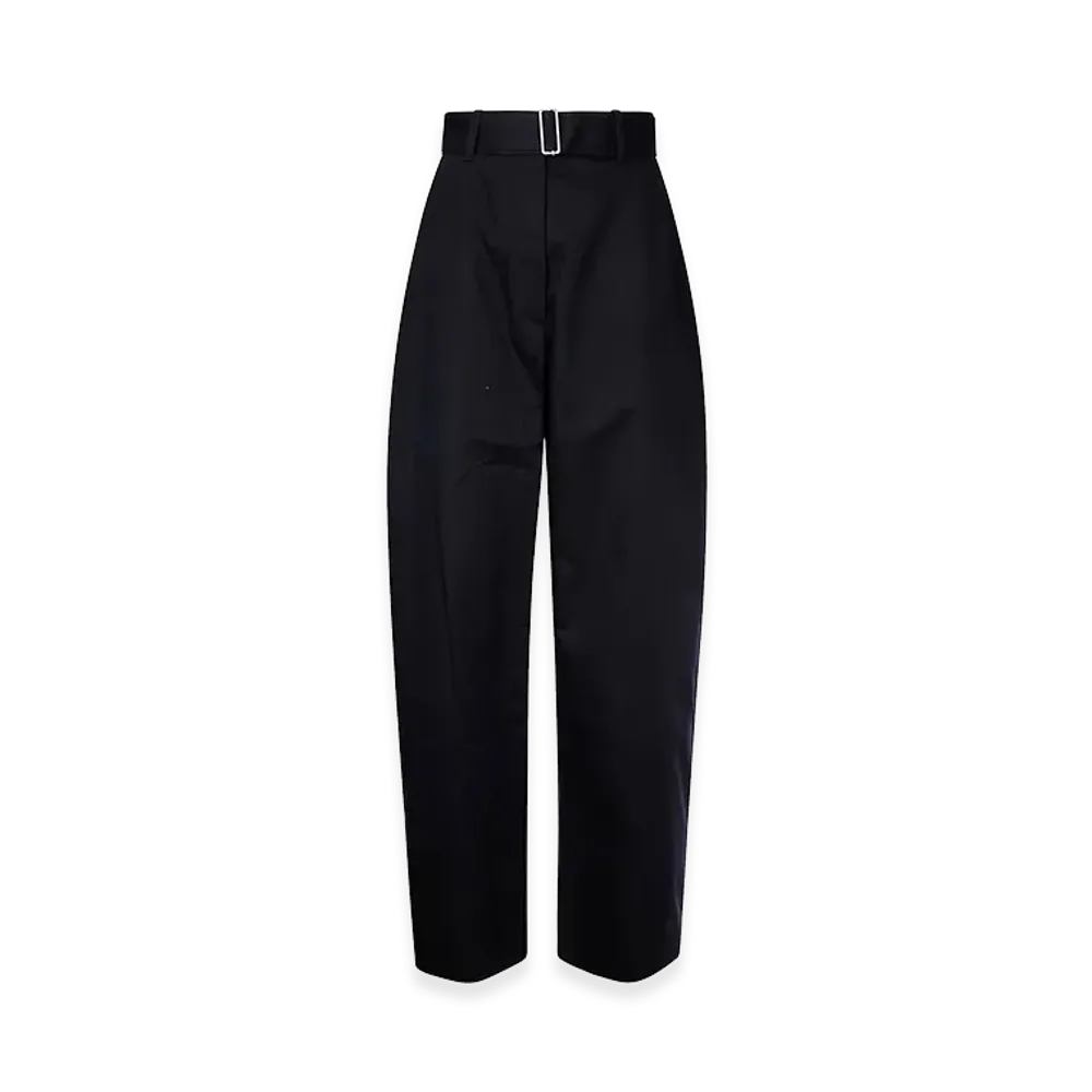 STUDIO NICHOLSON Women's Pants - Belted Round Leg Pant "Dark Blue"