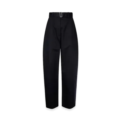 STUDIO NICHOLSON Women's Pants - Belted Round Leg Pant "Dark Blue"