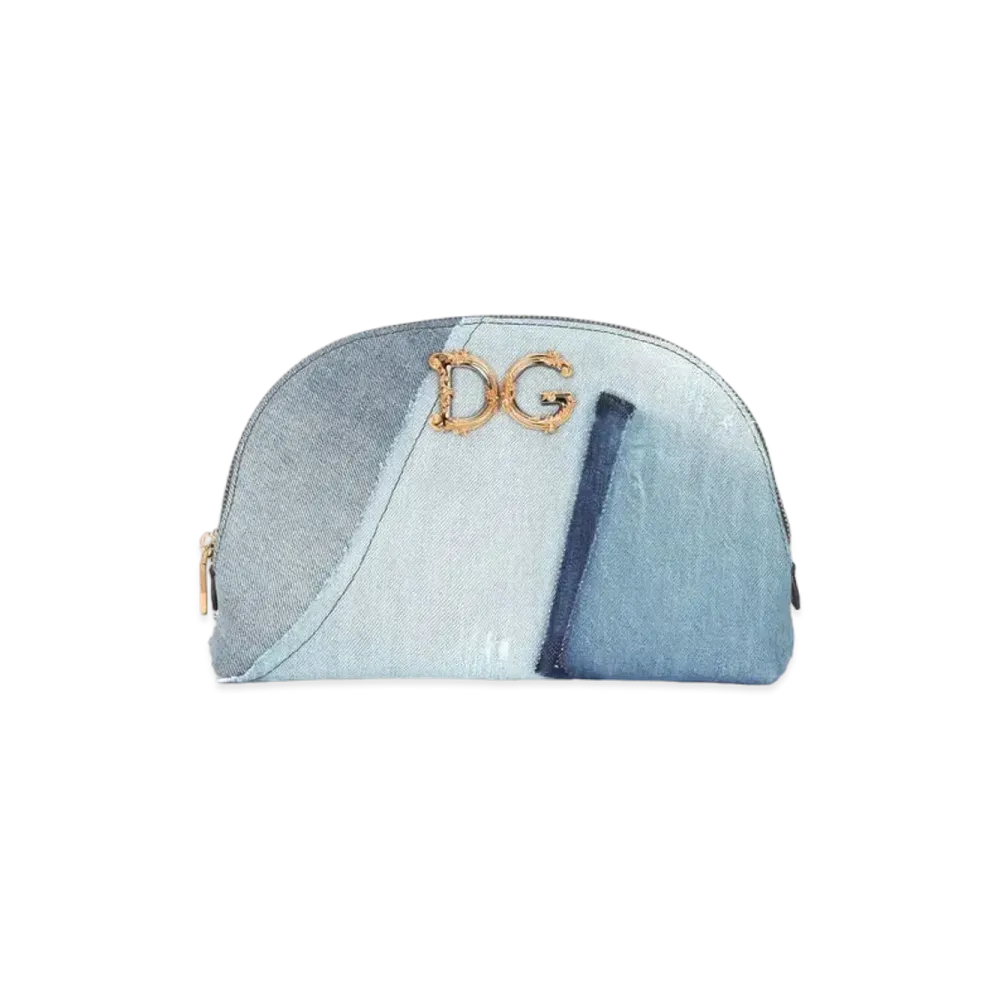 Dolce&Gabbana Mini Pouch Denim Patchwork DG Barocco "Blue"