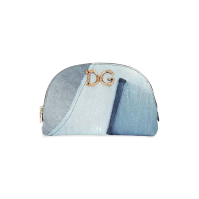 Dolce&Gabbana Mini Pouch Denim Patchwork DG Barocco "Blue"