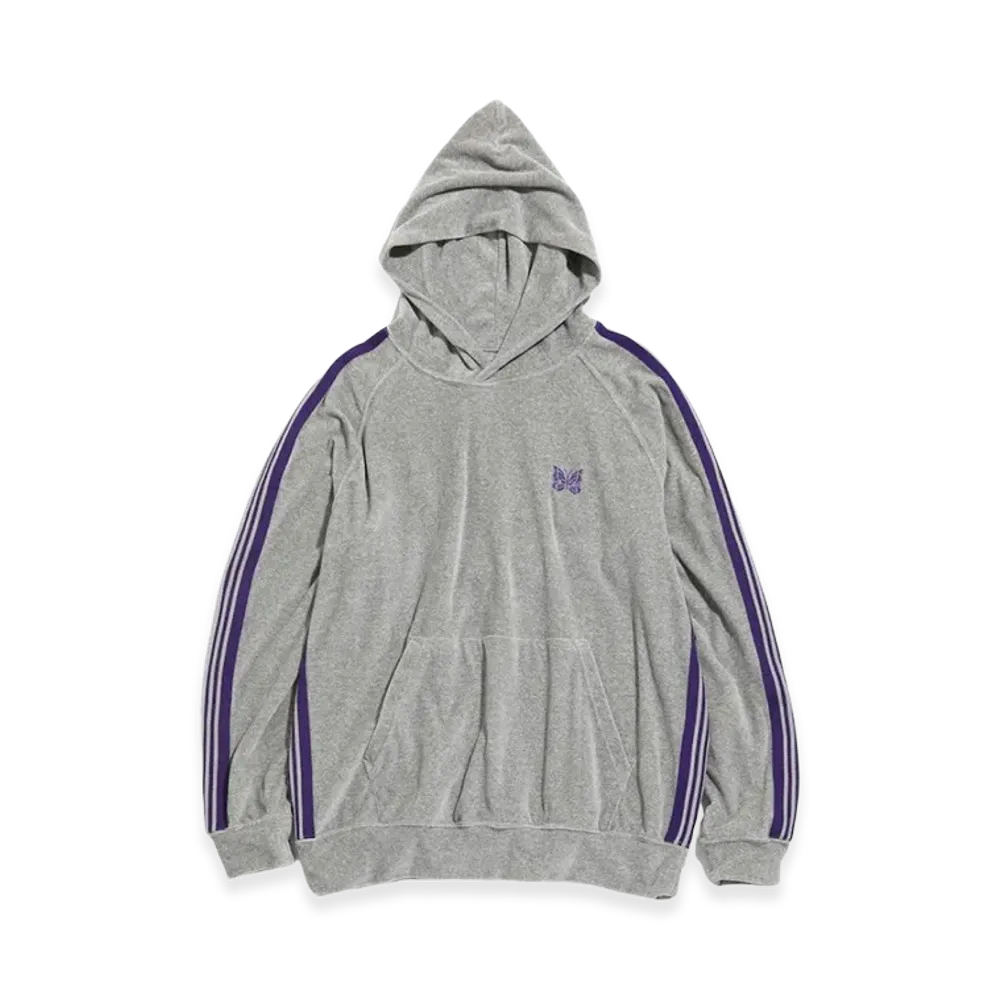 NEEDLES Track Hoodie Velour "Heather Grey"