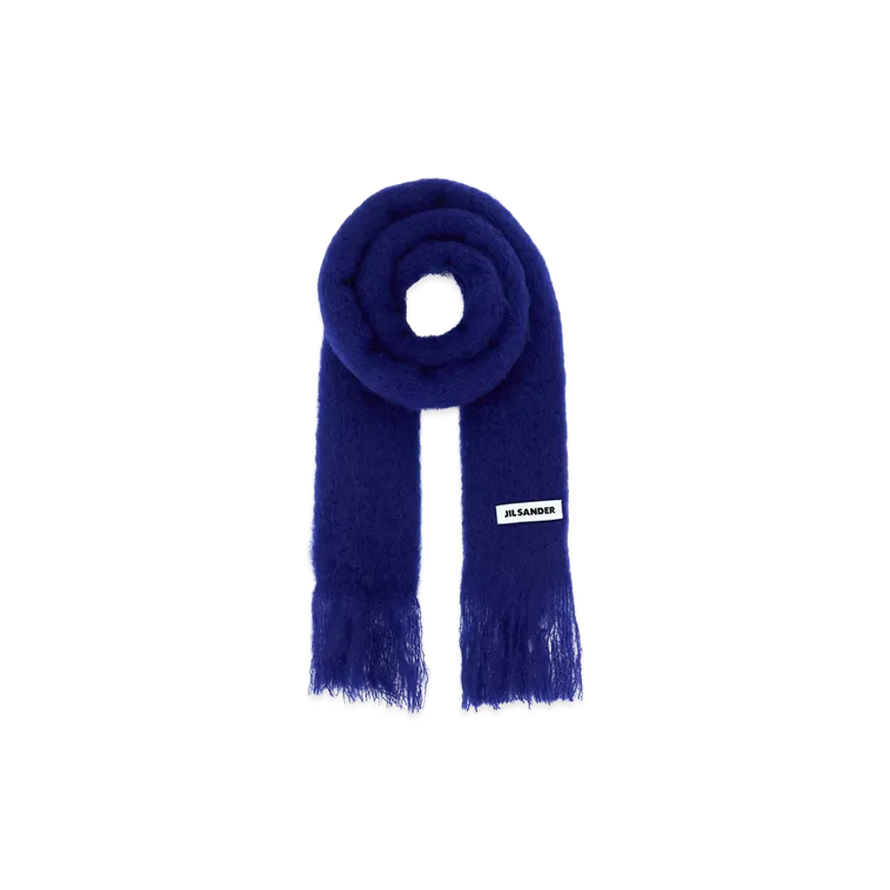 Jil Sander Mohair Blend Scarf "Blue"
