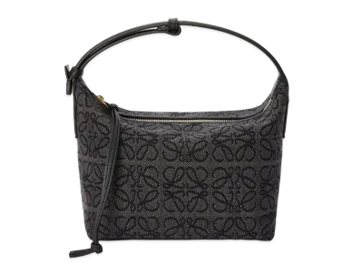 LOEWE Small Cubi Bag In Anagram Jacquard And Calfskin "Anthracite / Black"