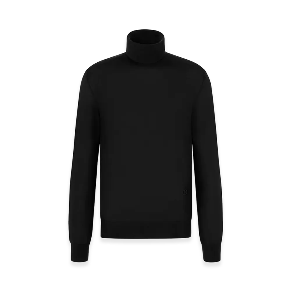 Dior CD Icon Cashmere Jersey Turtleneck Sweater "Black"