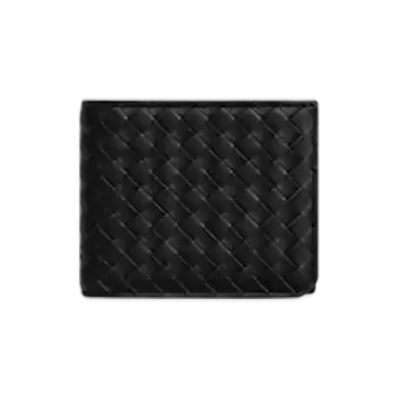 Bottega Veneta Intrecciato Piccolo Bi-Fold Wallet "Black"