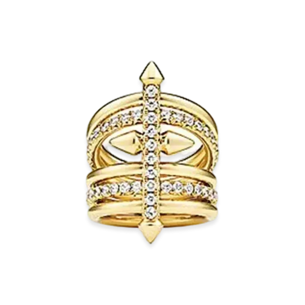 Tiffany & Co. Titan by Pharrell Williams Five-Row Ring "Yellow Gold/Diamond"