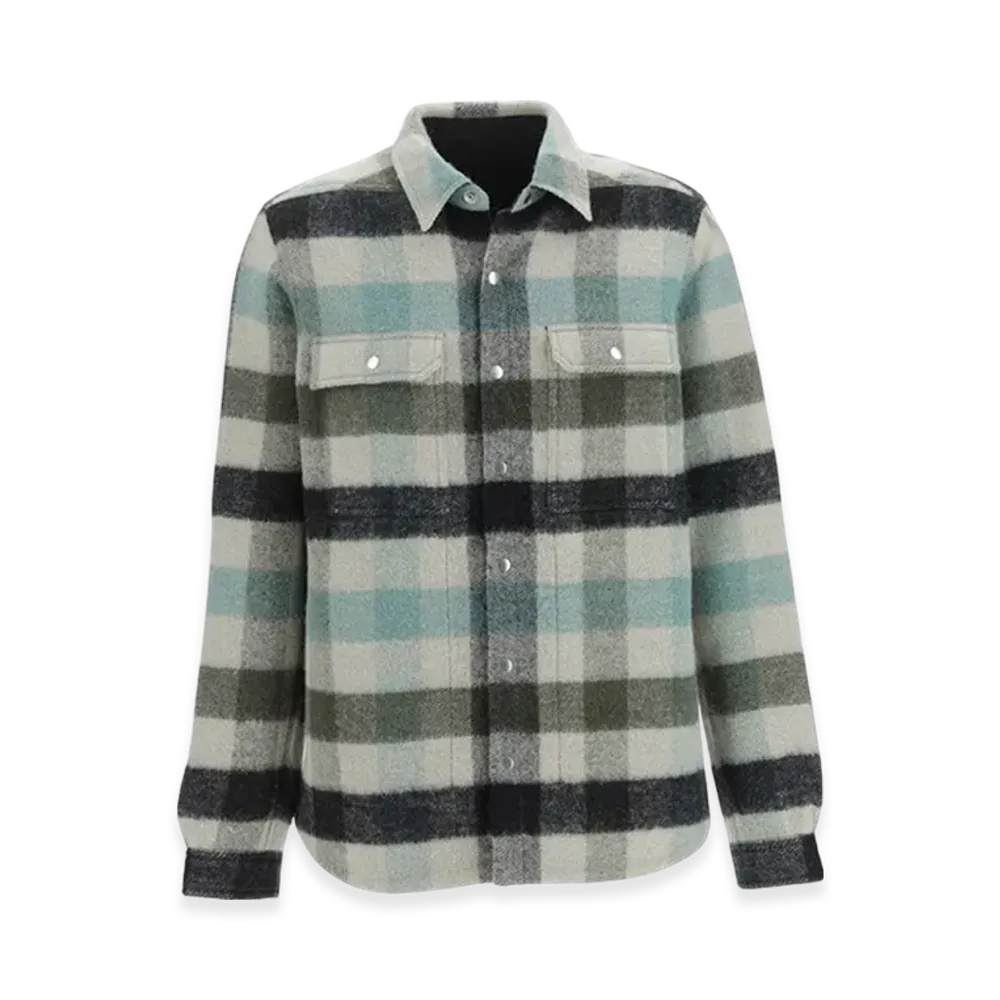 Rick Owens Check Alpaca Shirt "Pearl Plaid"