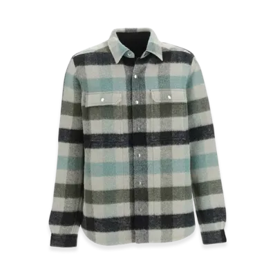 Rick Owens Check Alpaca Shirt "Pearl Plaid"