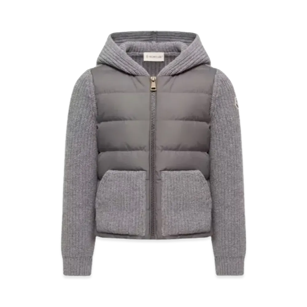 MONCLER Kids Hooded Cardigan "Gray"