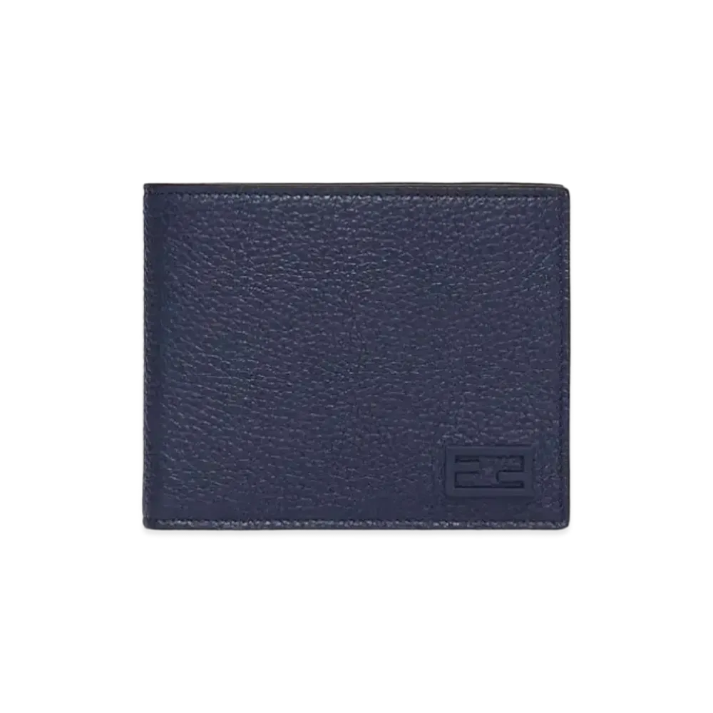 FENDI Wallet Blue Leather Two Folded Wallet "Blue"