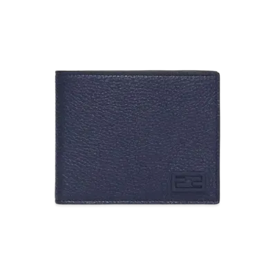 FENDI Wallet Blue Leather Two Folded Wallet "Blue"