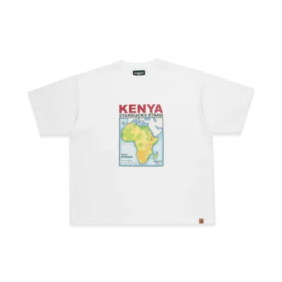 STARBUCKS STAND by BEAMS Print T-Shirt KENYA "White"