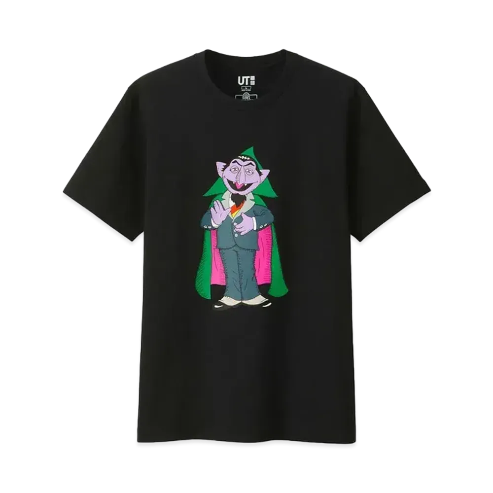KAWS x Uniqlo x Sesame Street Count Von Count Tee "Black"