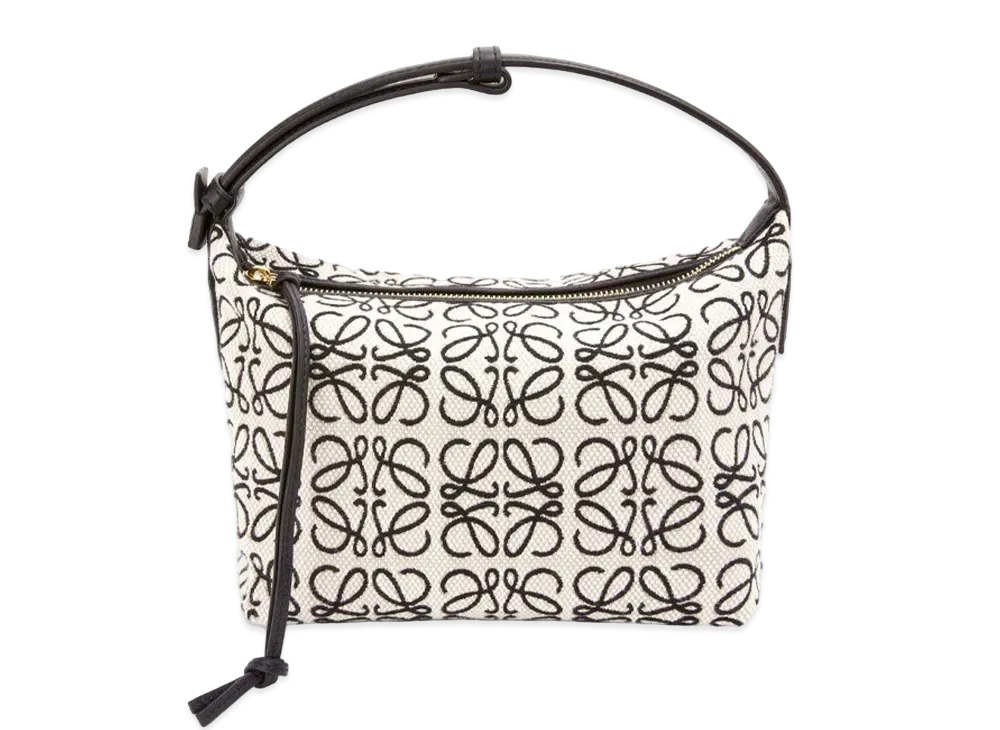 LOEWE Small Cubi Bag In Anagram Jacquard And Calfskin "Ecru / Black"