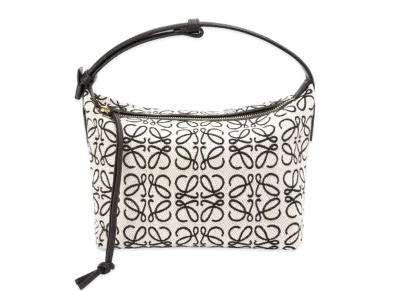LOEWE Small Cubi Bag In Anagram Jacquard And Calfskin "Ecru / Black"