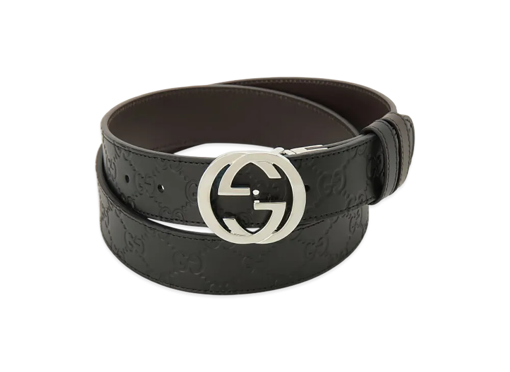 Gucci Signature Reversible Leather Belt "Black"