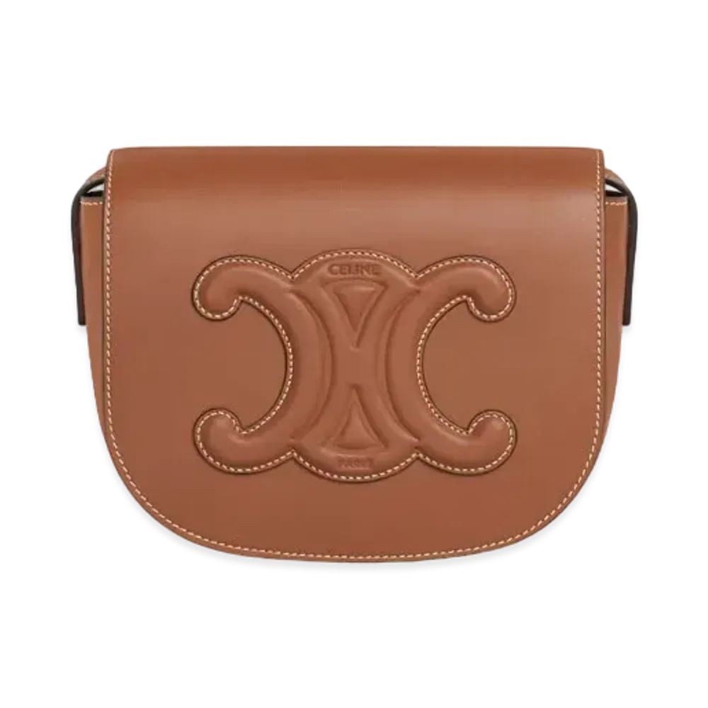 CELINE Folco Cuir Triomphe In Smooth Calfskin "Tan"
