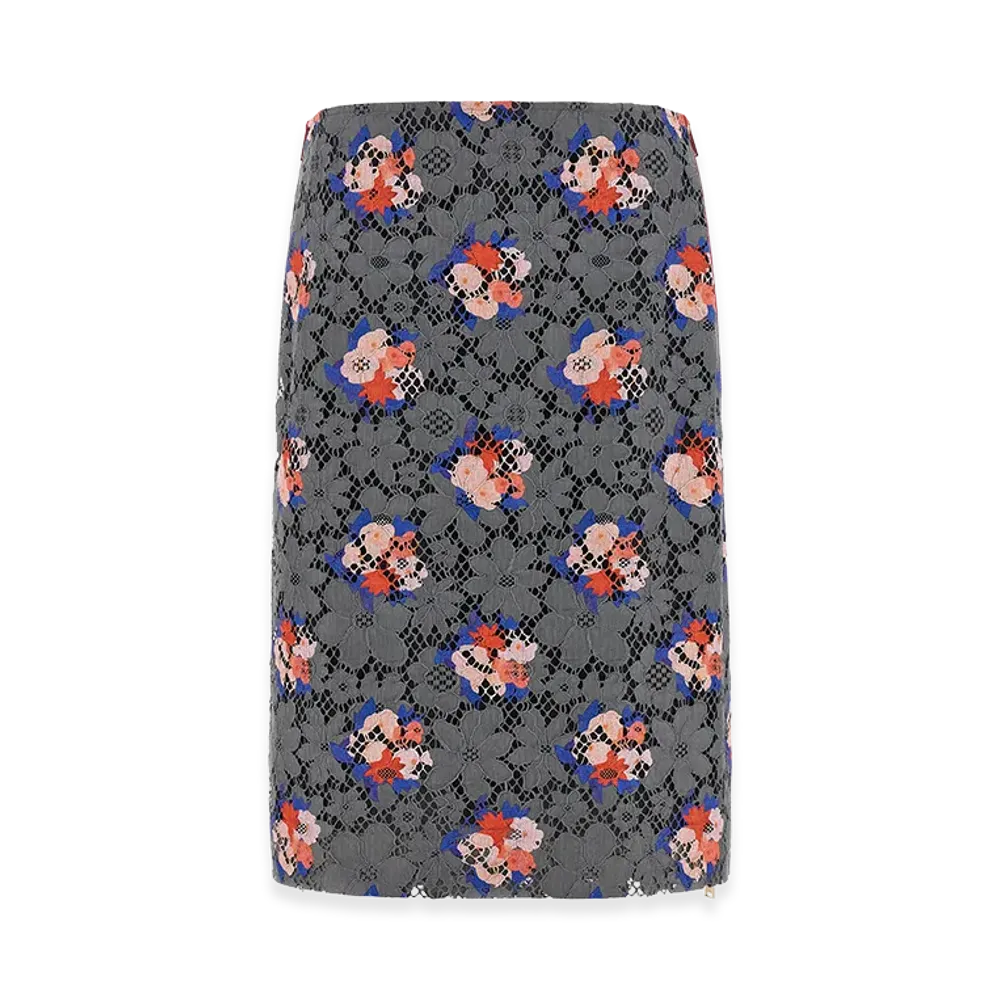 FENDI Women's Bouquet Lace Skirt "Gray"