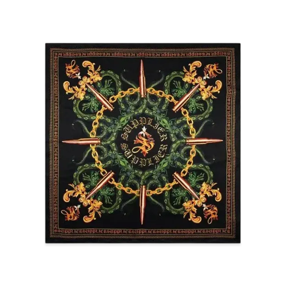 SUPPLIER Baroque Cross Silk Scarf "Black"