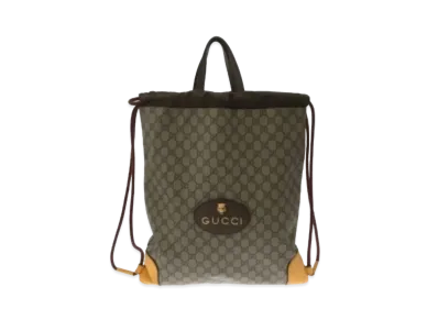 GUCCI GG Supreme Drawstring Backpack Rucksack "Brown"