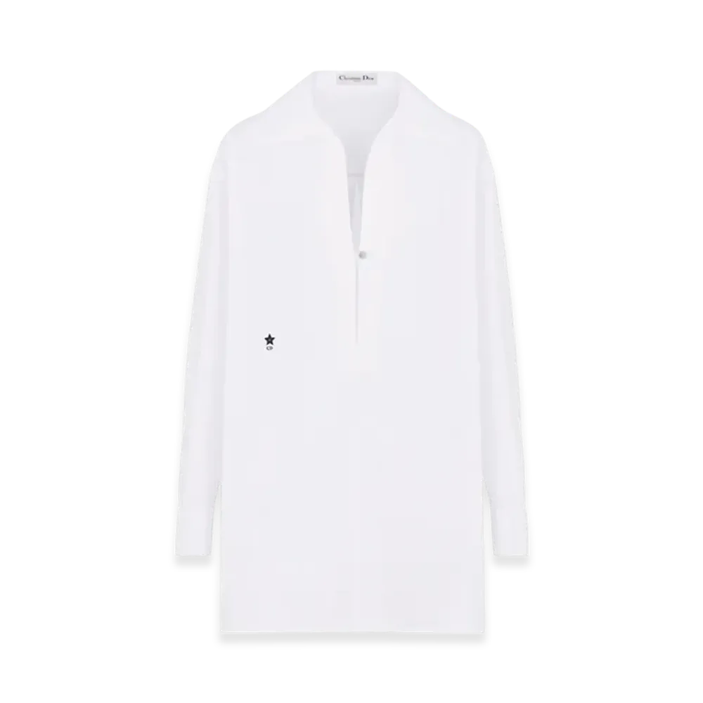 Dior Women's Long Blouse Cotton Poplin "White"