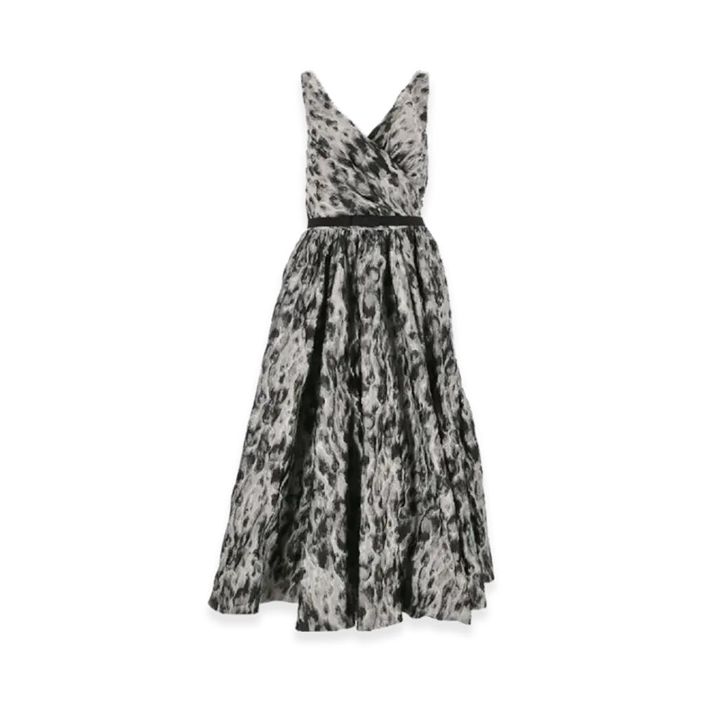 Dior Women's Graphic Print Sleeveless Dress "Gray"