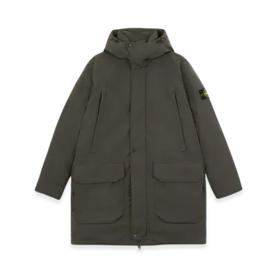 Stone Island 70726 Polyester Micro Twill Long Down Parka with Anti Drop - 24FW "Charcoal Grey"