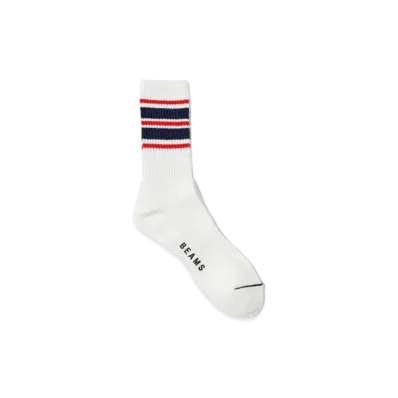 BEAMS Color Line Socks "White"