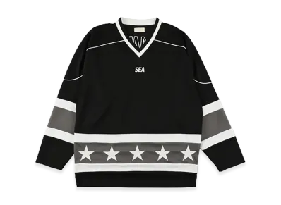 WIND AND SEA Oversized Hockey Shirt "Black Gray"