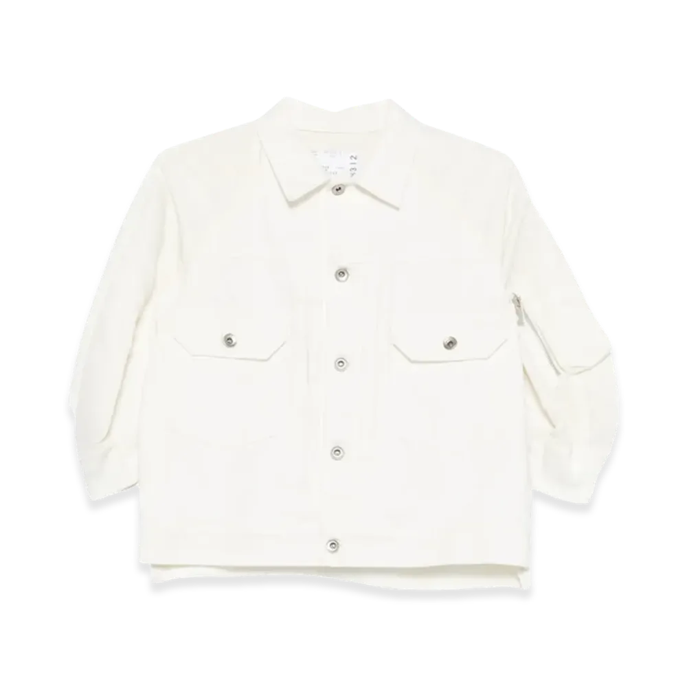 sacai Women's Hybrid Bomber Jacket "White"