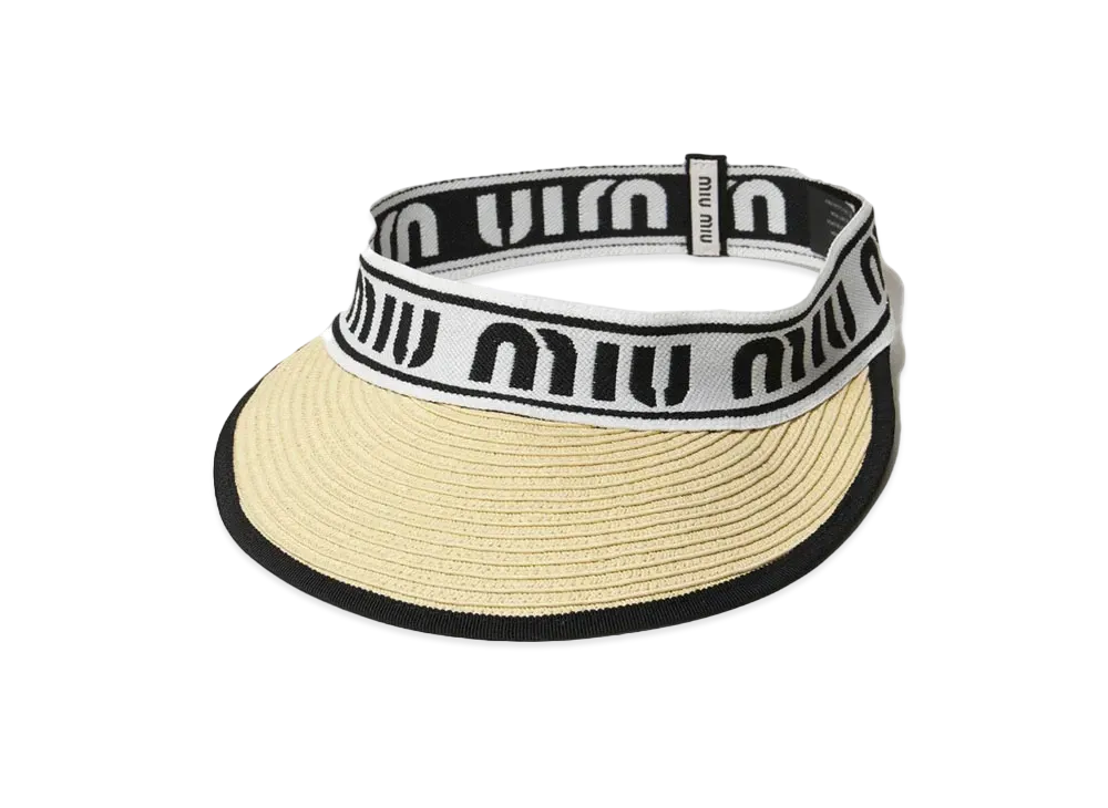 MIU MIU Logo With Straw Vibrator "Beige/Black"
