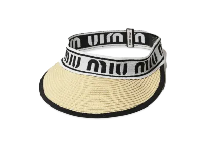 MIU MIU Logo With Straw Vibrator "Beige/Black"