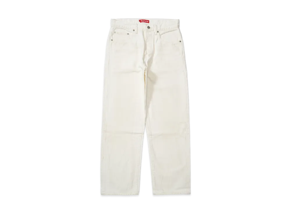 Supreme Distressed Loose Fit Selvedge Jean (26SS) "Washed White"
